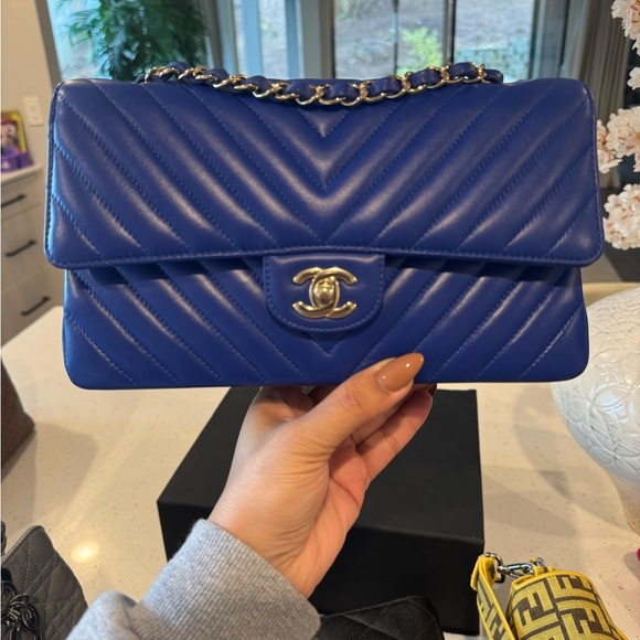 CHANEL Handbags - Chanel Classic double flap medium chevron with light gold hardware